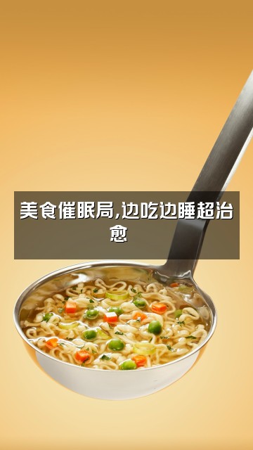 抖音陈叹专业催眠助眠视频封面:美食催眠局,边吃边睡超治愈🍜